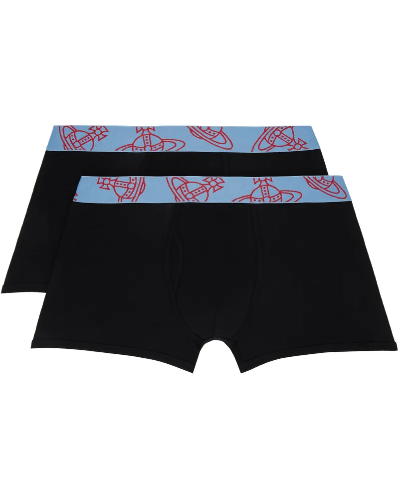 Vivienne Westwood Two-Pack Black & Blue Band Boxer Briefs Ss24-n401