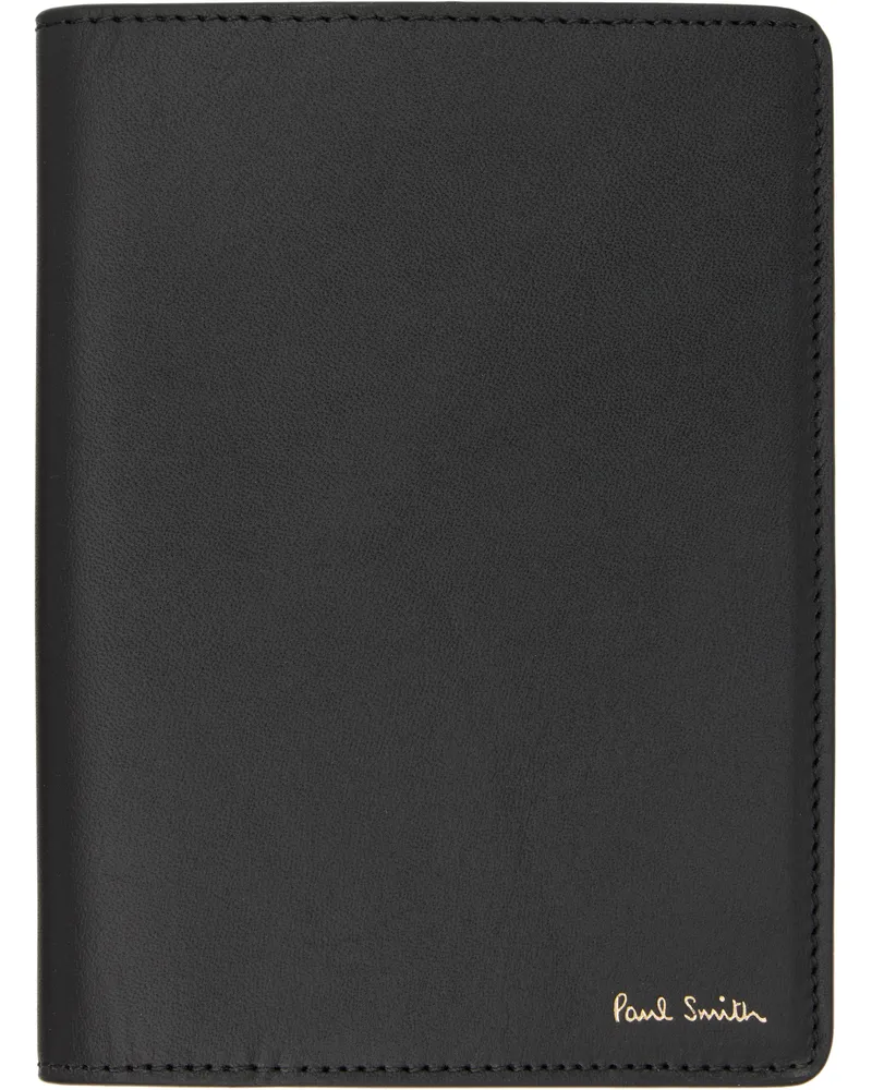 Paul Smith Black Signature Stripe Interior Leather Passport Holder 79