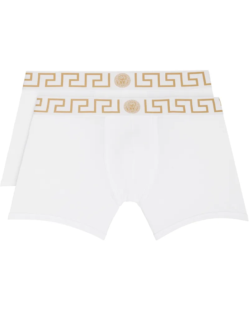 Versace Two-Pack White Greca Border Long Boxer Briefs A81h-white-
