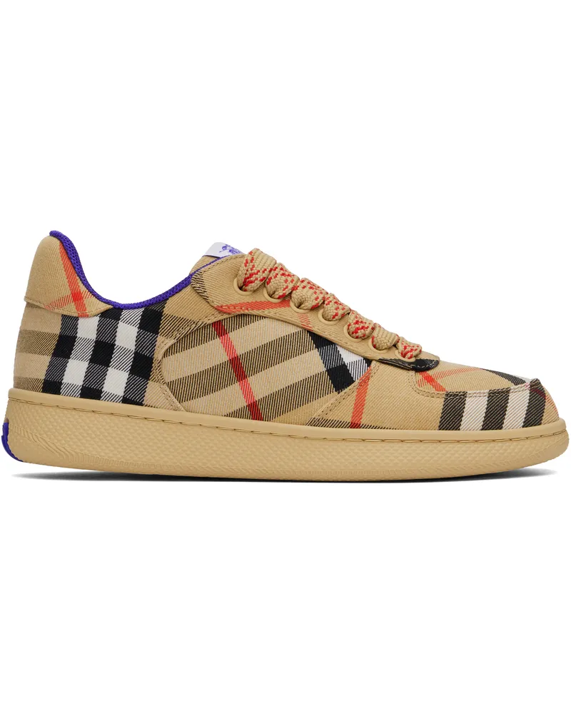 Burberry Beige Check Terrace Sneakers Sand