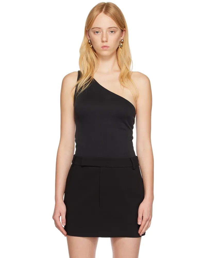 THIRD FORM Black Form One Shoulder Tank Top Black