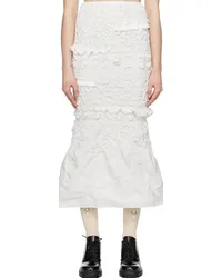 Cecilie Bahnsen White Venus Midi Skirt White