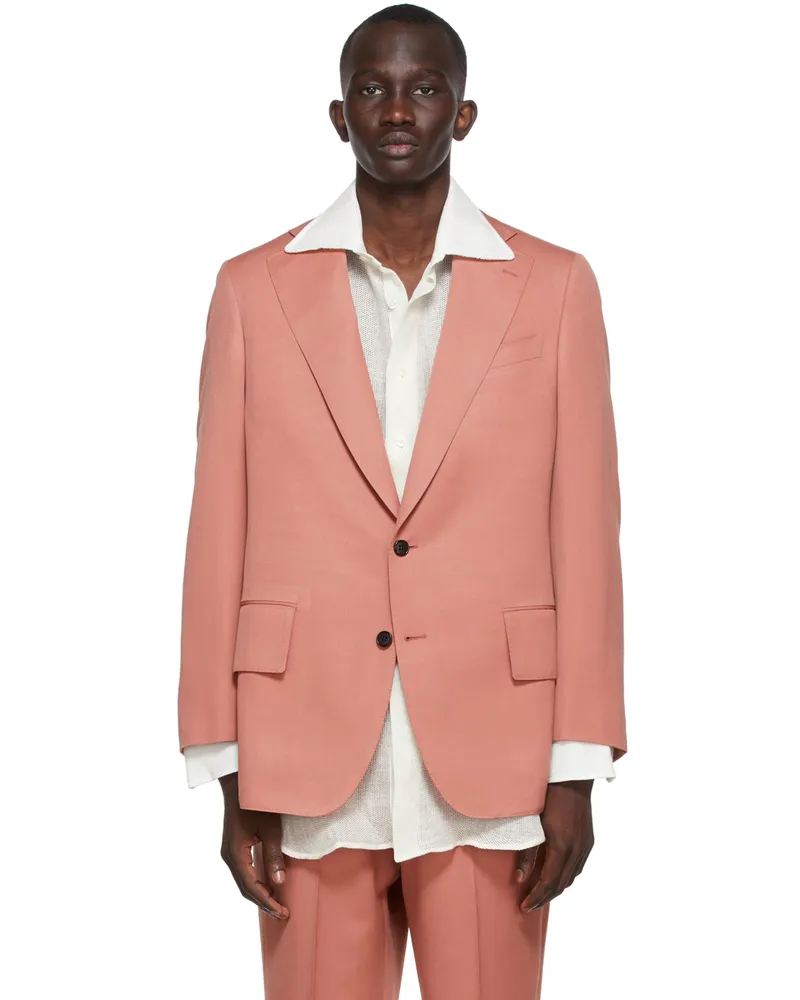 Factor's SSENSE Exclusive Red Gabardine Single Breasted Jacket Rose