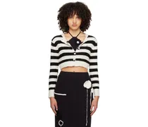 Off-White & Black Striped Cardigan