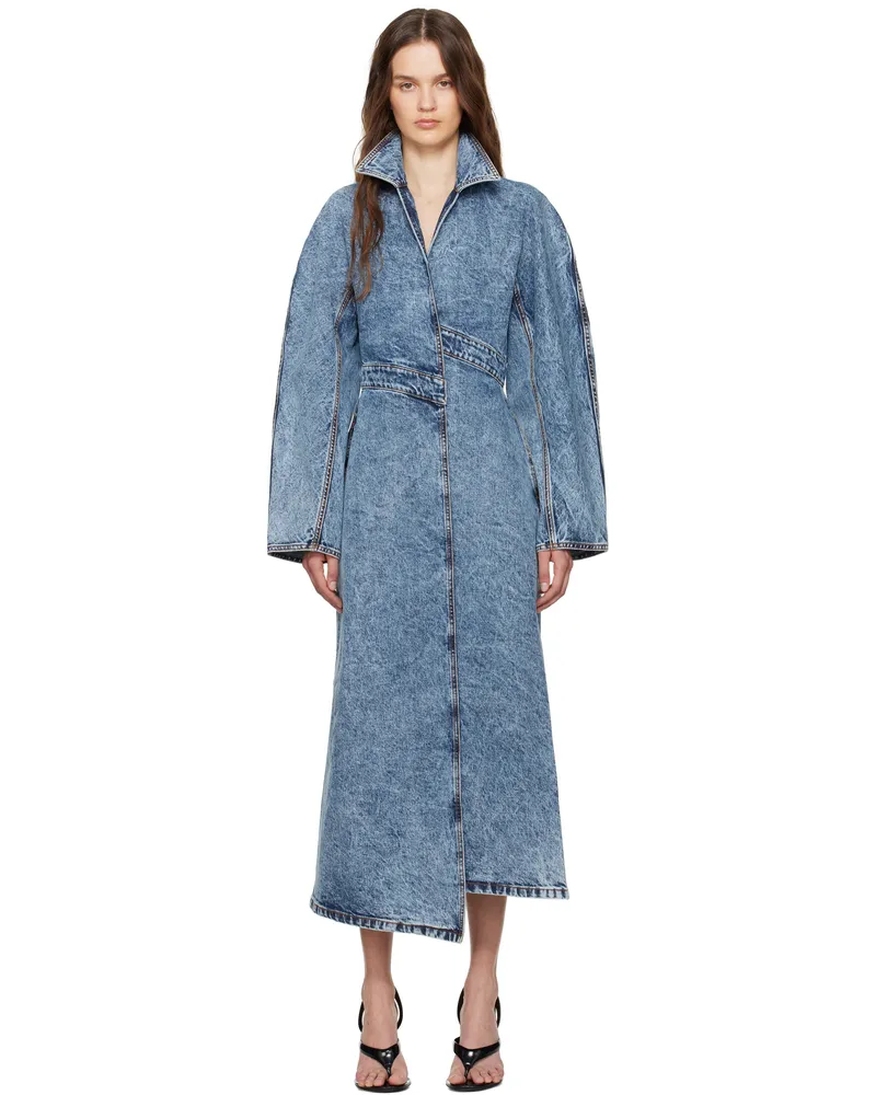 Alaïa Blue Faded Denim Trench Coat 524
