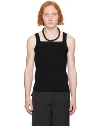 Dries van Noten Black Square Neck Tank Top Black