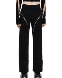 Thierry Mugler Black Zip Jeans Black