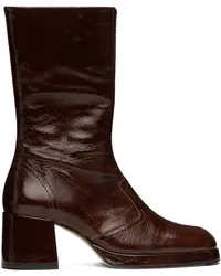 Miista Brown Cass Patent Boots Brown