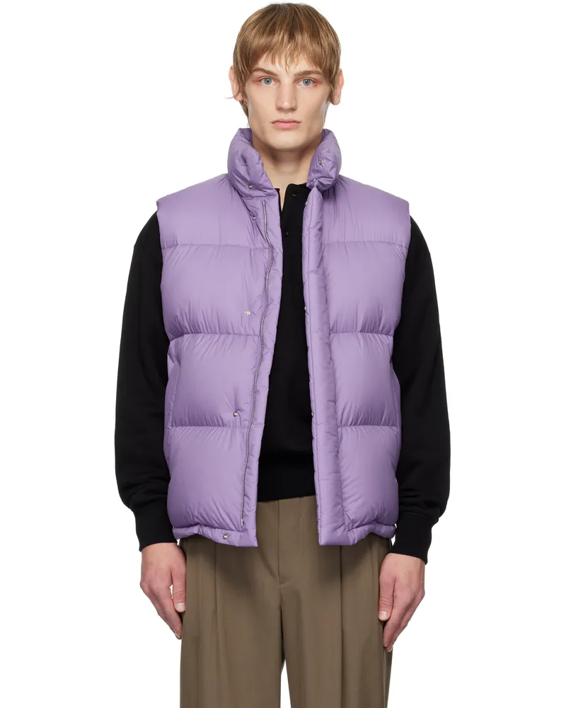 AURALEE Purple Super Light Nylon Ripstop Down Vest Purple