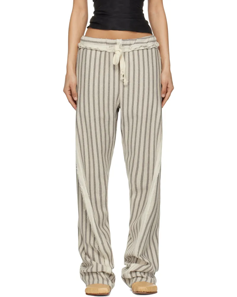 Edward Cuming Gray Twisted Track Trousers Grey-light