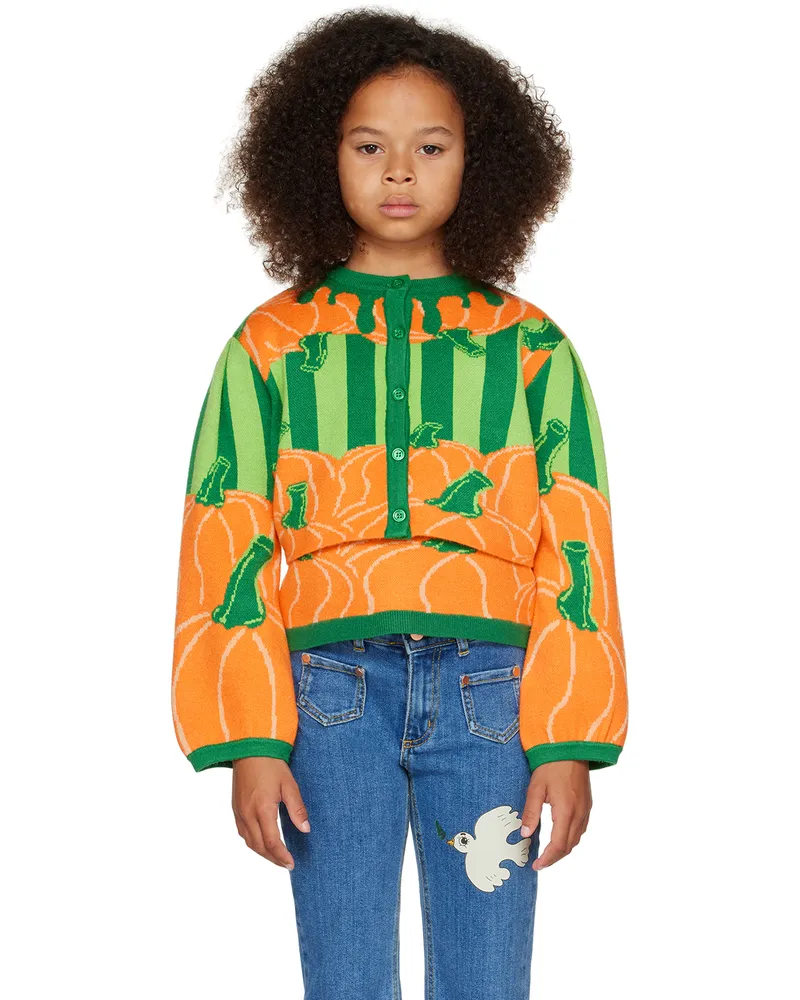 HELMSTEDT SSENSE Exclusive Kids Orange & Green Ami Cardigan Halloween