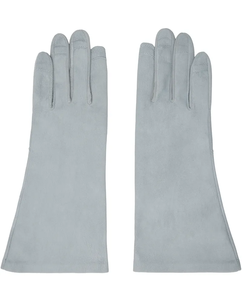 Rick Owens Blue Megablister Leather Gloves 36