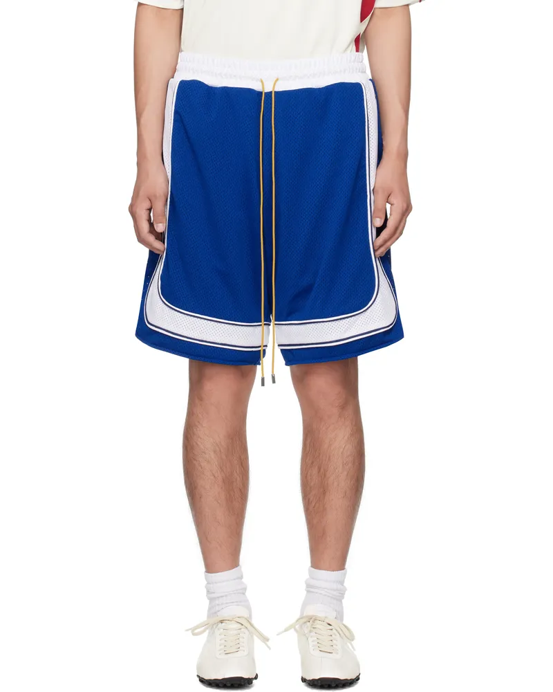 RHUDE Blue & White Como Basketball Shorts Blue