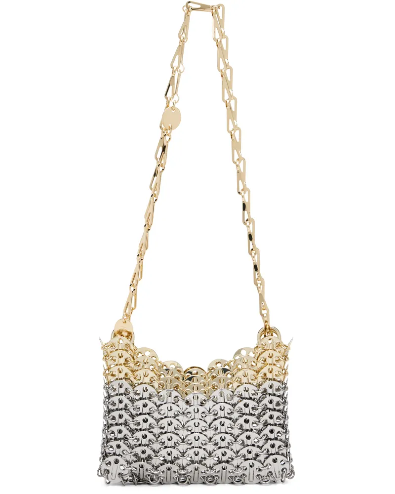 Paco Rabanne Silver & Gold Iconic Nano 1969 Skyline Bag M960
