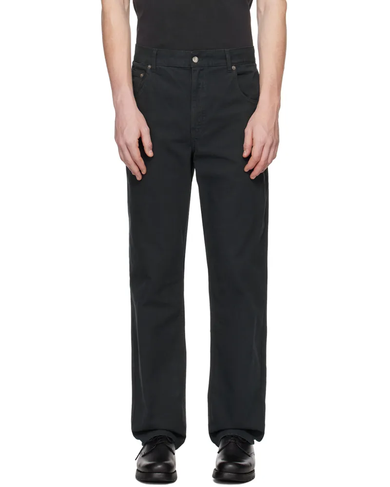 DANCER Black Five-Pocket Trousers Washed