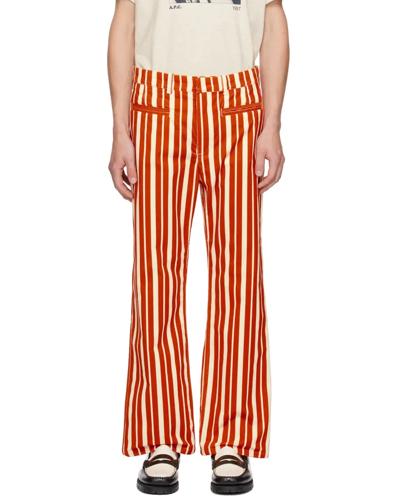 A.P.C. Orange & Off-White Tame Impala Edition Striped Trousers Eaa