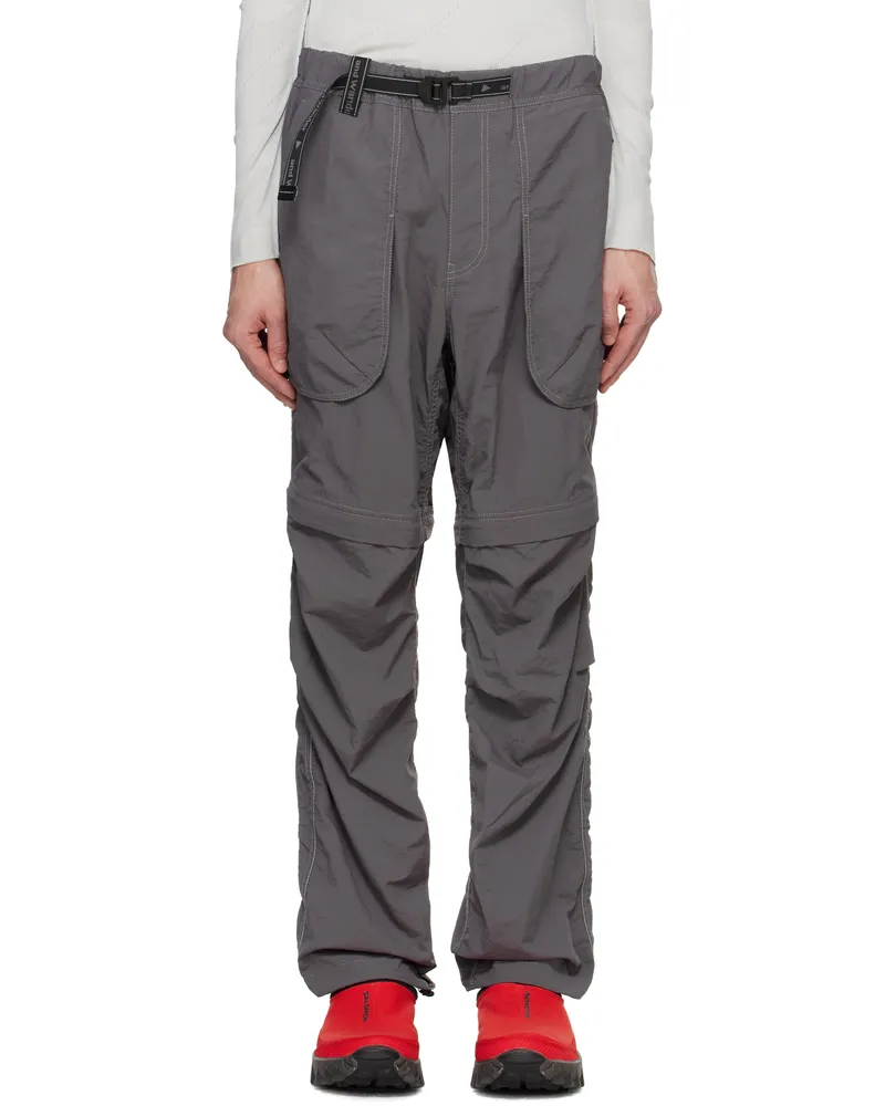 and wander Gray NY Taffeta 2Way Cargo Pants Charcoal022