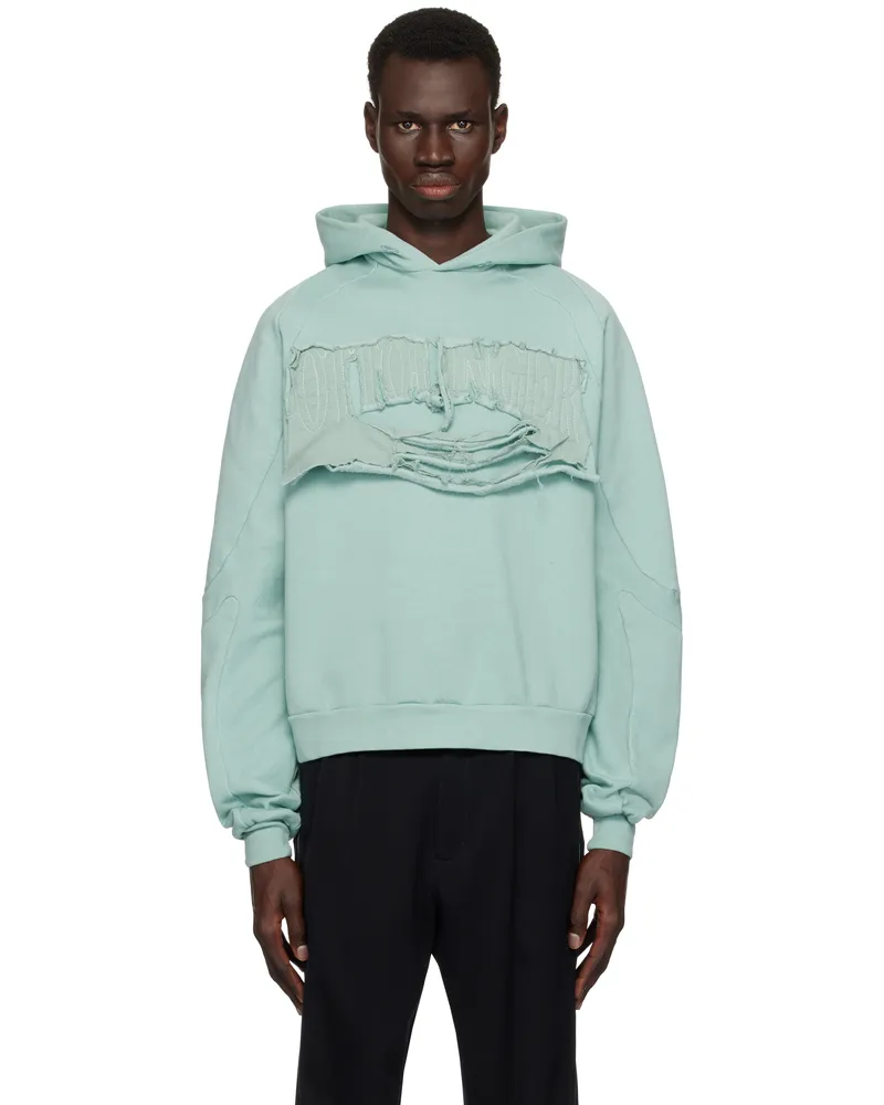 OTTOLINGER Blue Distressed Multiline Hoodie Blue