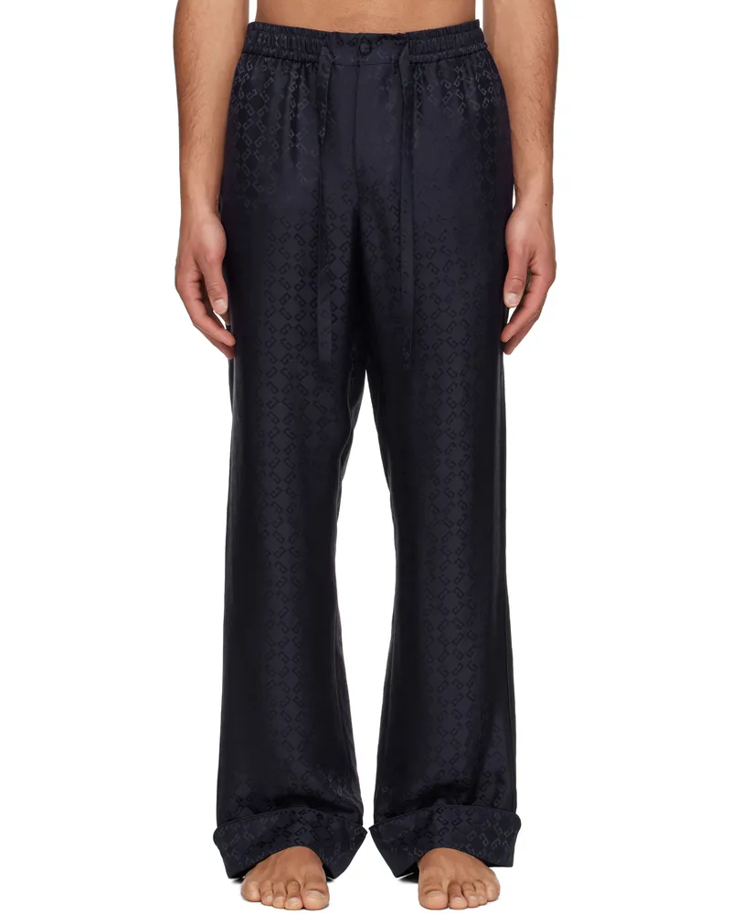 Givenchy Navy Monogram 72 Jacquard Pyjama Pants 401-dark