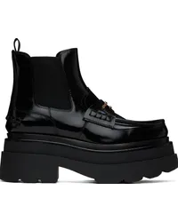 Alexander Wang Black Carter Platform Loafer Leather Boots Black