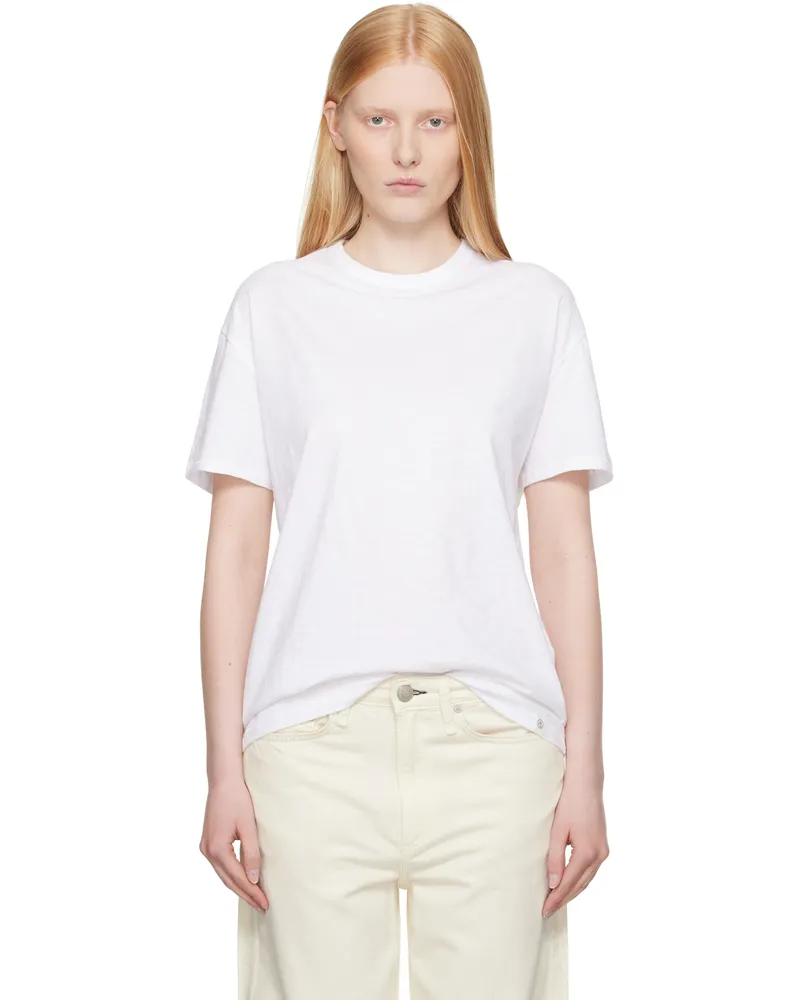 Rag & Bone White Mini Slub Boyfriend T-shirt White