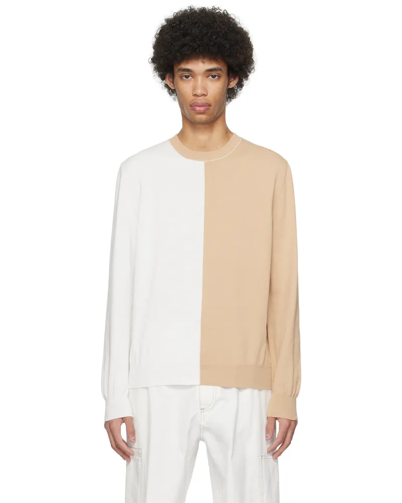 Maison Margiela Beige & Off-White Two-Tone Sweater 961
