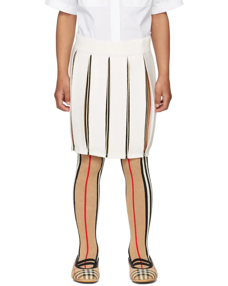 Burberry Kids Off-White & Beige Ameila Skirt Ivory