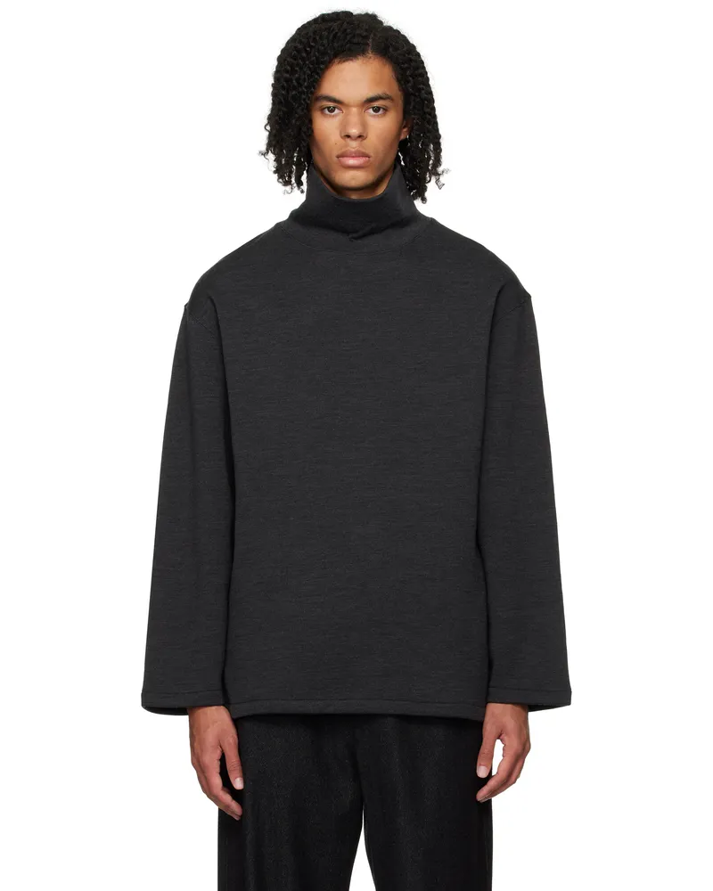 Christophe Lemaire Gray Mock Neck Sweatshirt Bk981