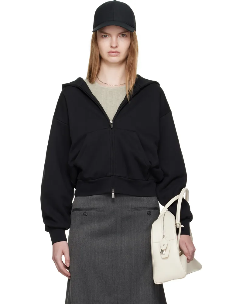 Fear of God Black Classic Fit Zip-Up Hoodie Jet