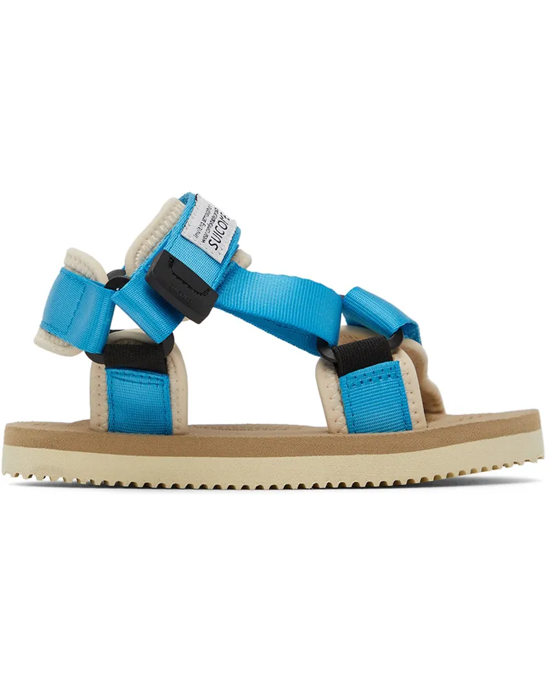 SUICOKE Kids Blue & Beige DEPA-2 Sandals Blue