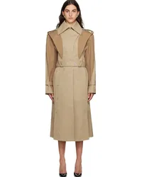 Thierry Mugler Beige Paneled Trench Coat Bdrk