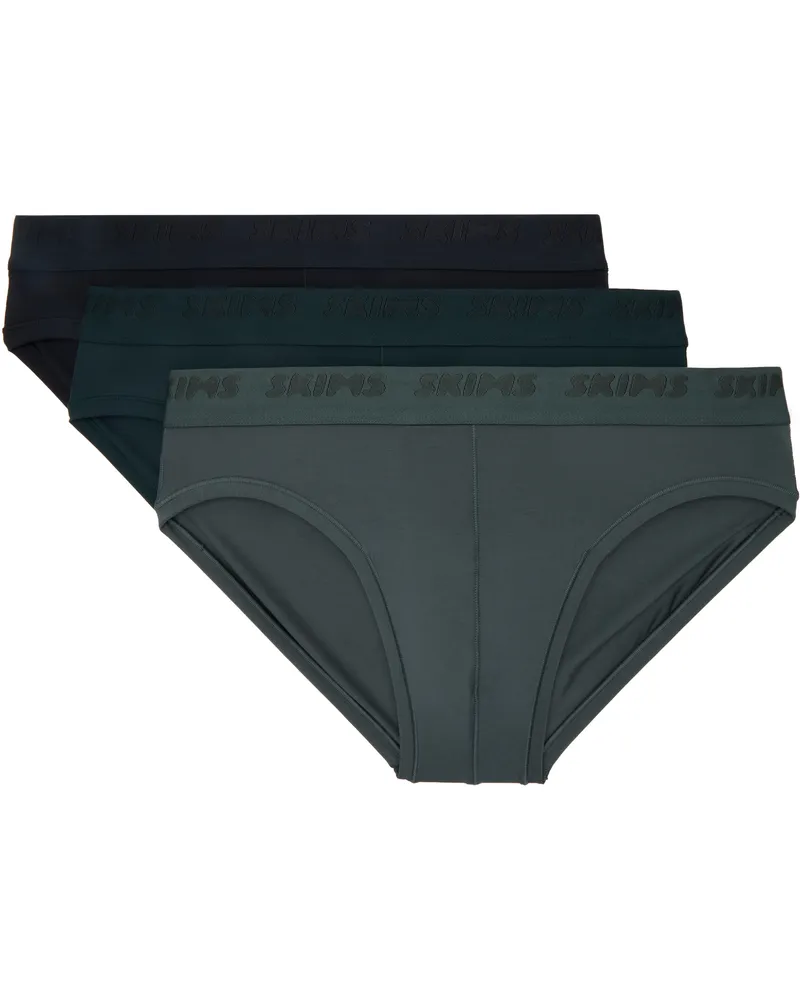 SKIMS Three-Pack Multicolor SKIMS Stretch Briefs Cypress