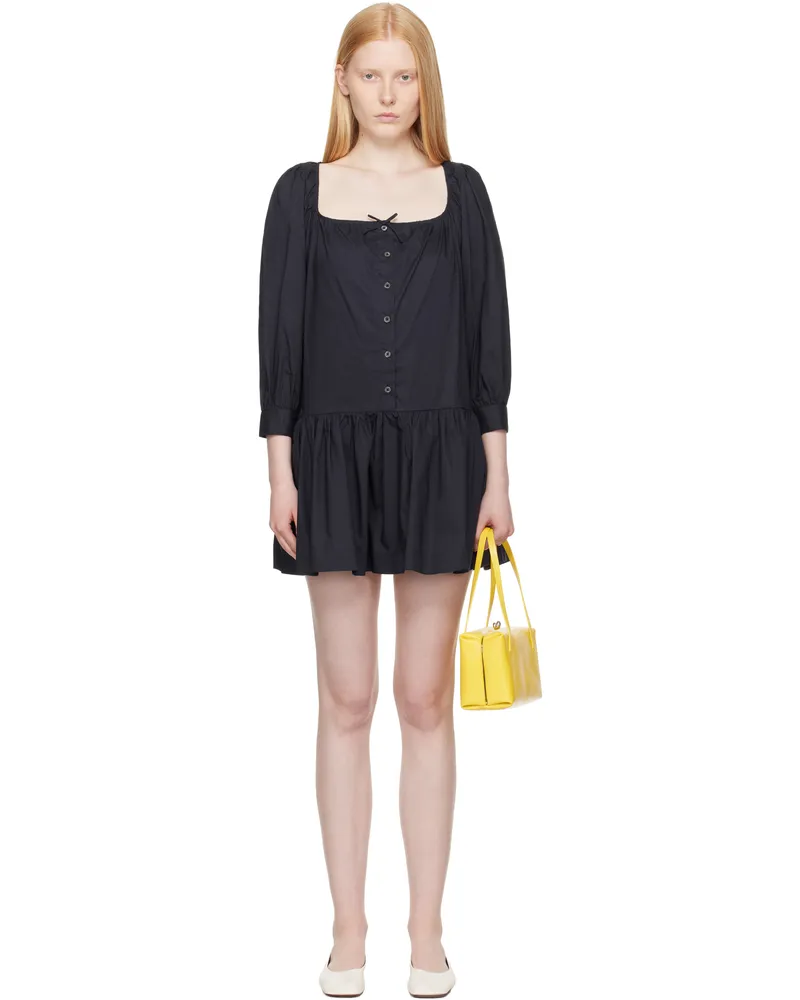 Sandy Liang Navy Delia Minidress Navy