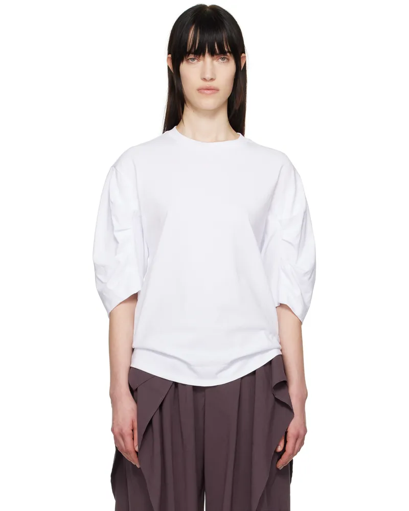 Dries van Noten White Pleated T-shirt 001