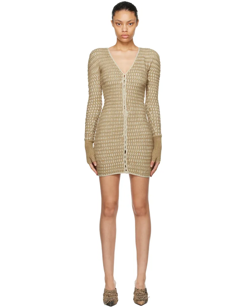 Isa Boulder Beige Cereal Minidress Burlap