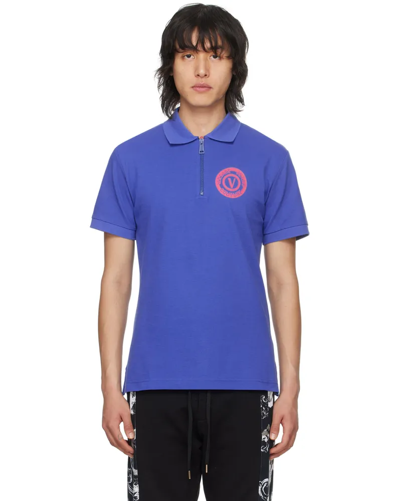 Versace Jeans Blue V-Emblem Polo E205
