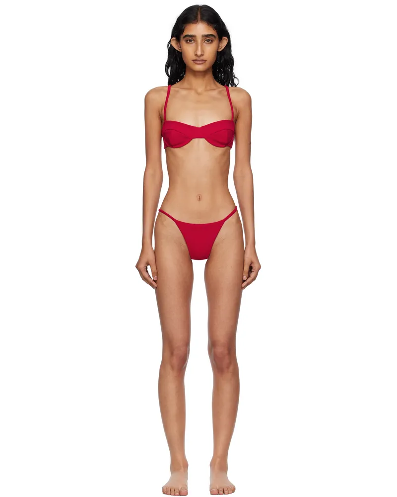 Haight Red Crepe Vintage & Crepe Lari Bikini Red