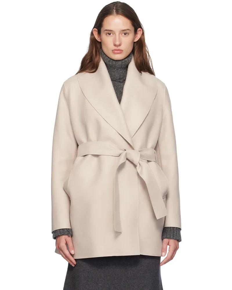 Harris Wharf London Off-White Shawl Belted Jacket 412