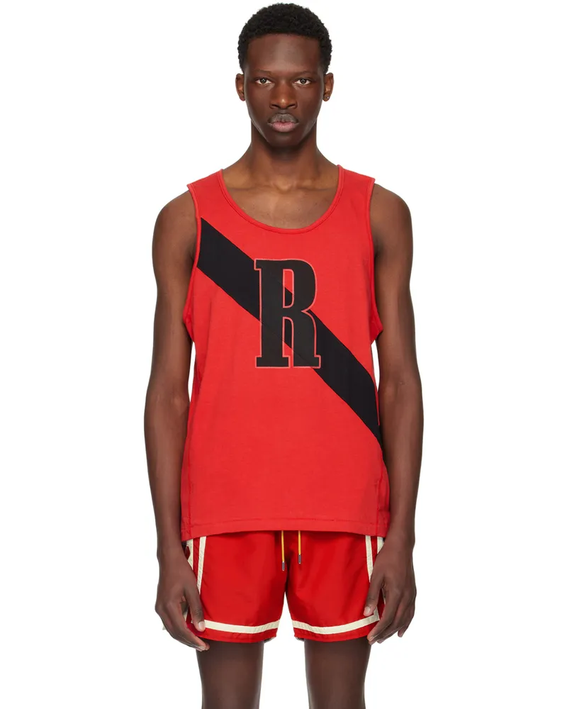 RHUDE Red 02 Stripe Tank Top Red