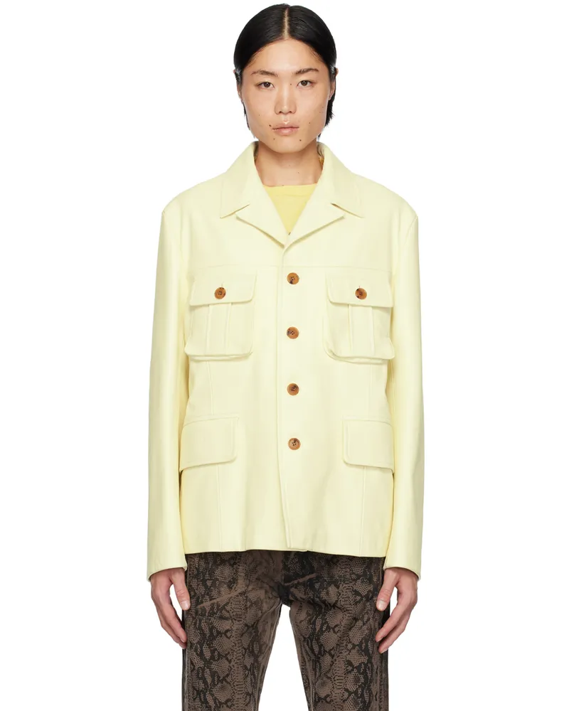 Paul Smith Yellow Commission Edition Leather Jacket 09