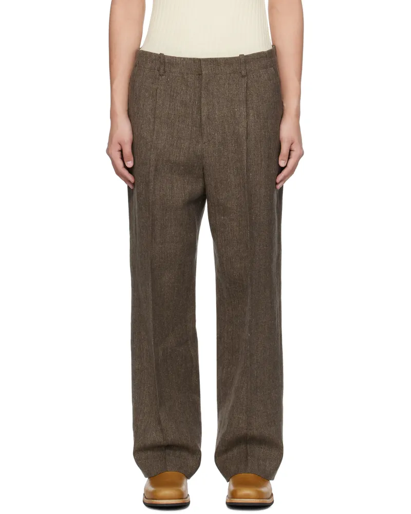 Our Legacy Brown Borrowed Chino Trousers Tobacco