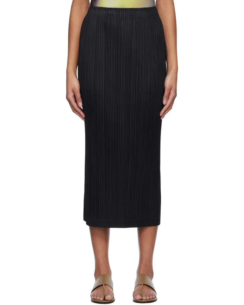 Issey Miyake Black Thicker Bottoms 1 Midi Skirt 15