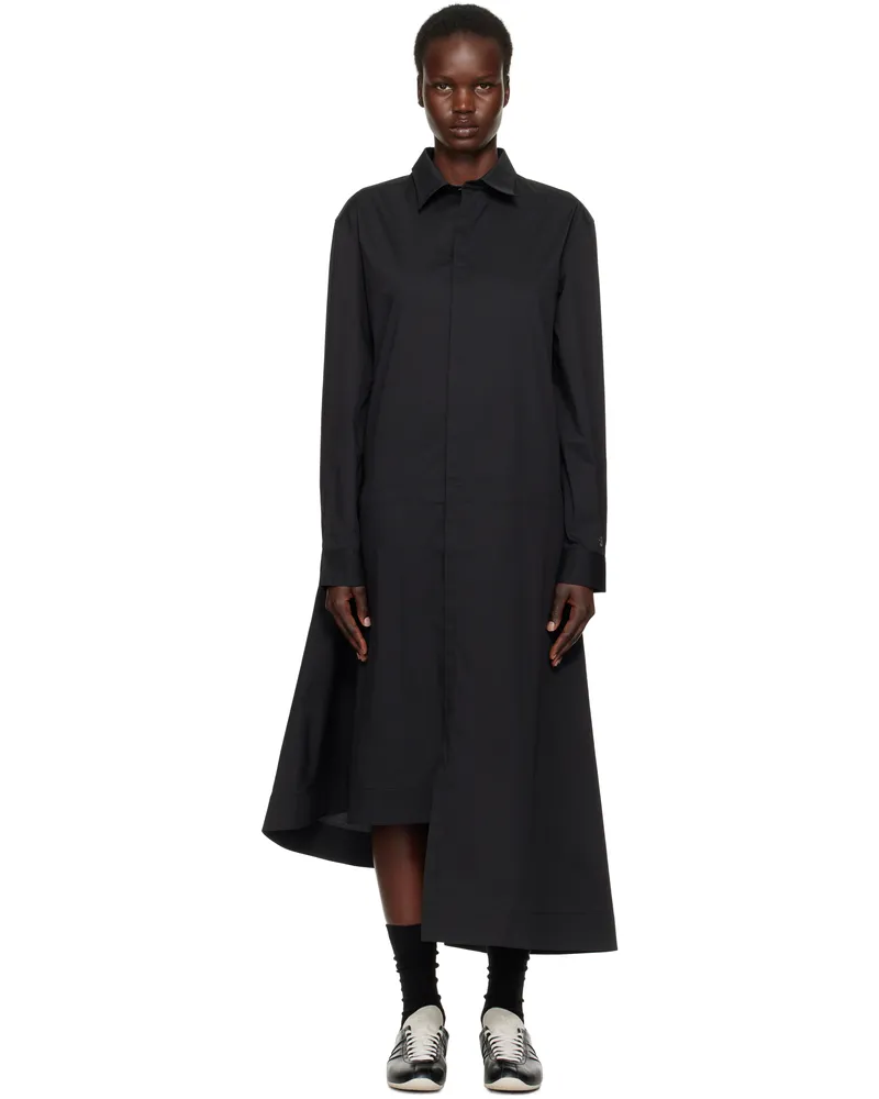Y-3 Black Shirt Midi Dress Black
