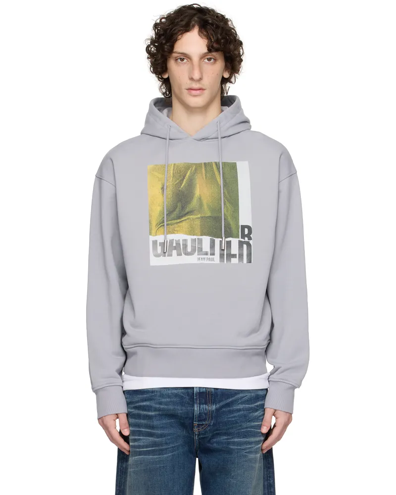 Jean Paul Gaultier SSENSE Exclusive Gray Cotton Printed Water Hoodie 134812-heathergrey