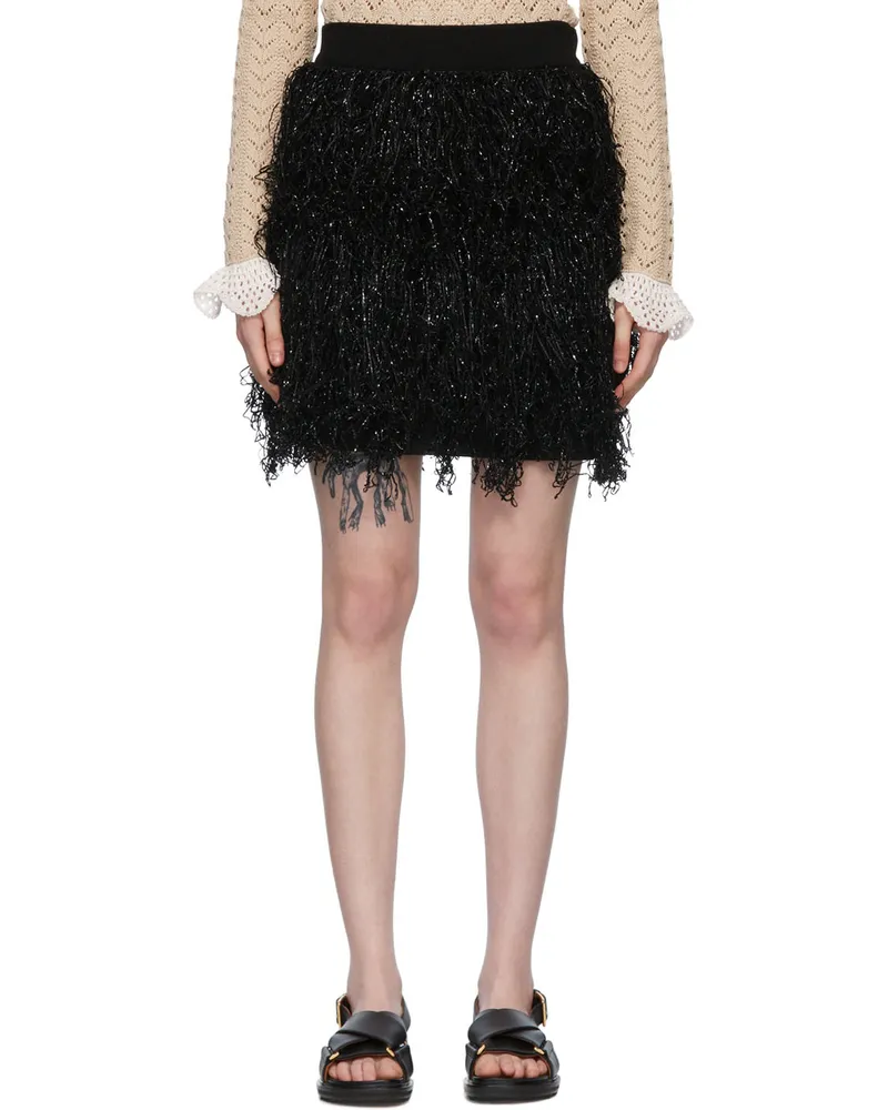 J.W.Anderson Black Merino Wool Mini Skirt 999