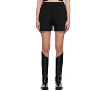 Black Gathered Shorts