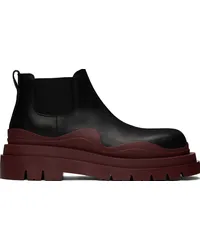 Bottega Veneta Black & Burgundy Tire Chelsea Boots Black-ch-ch