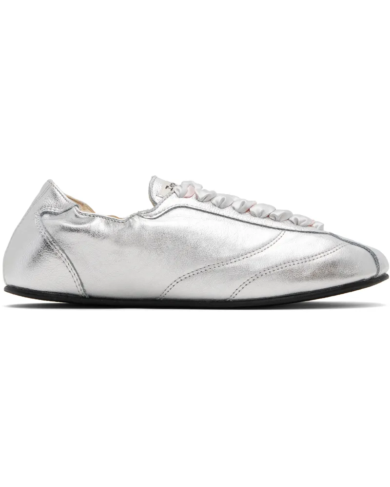 Repetto Silver Silk Tennis Sneakers 020