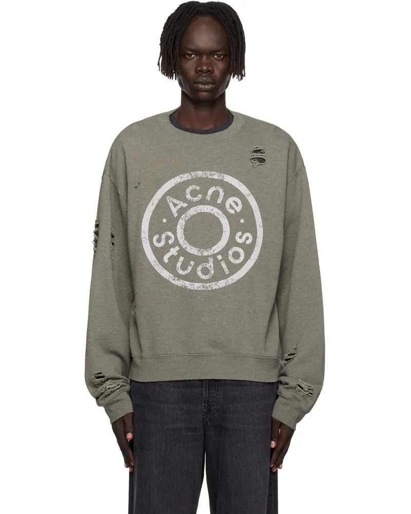 Acne Studios Gray Printed Logo Sweatshirt Bca