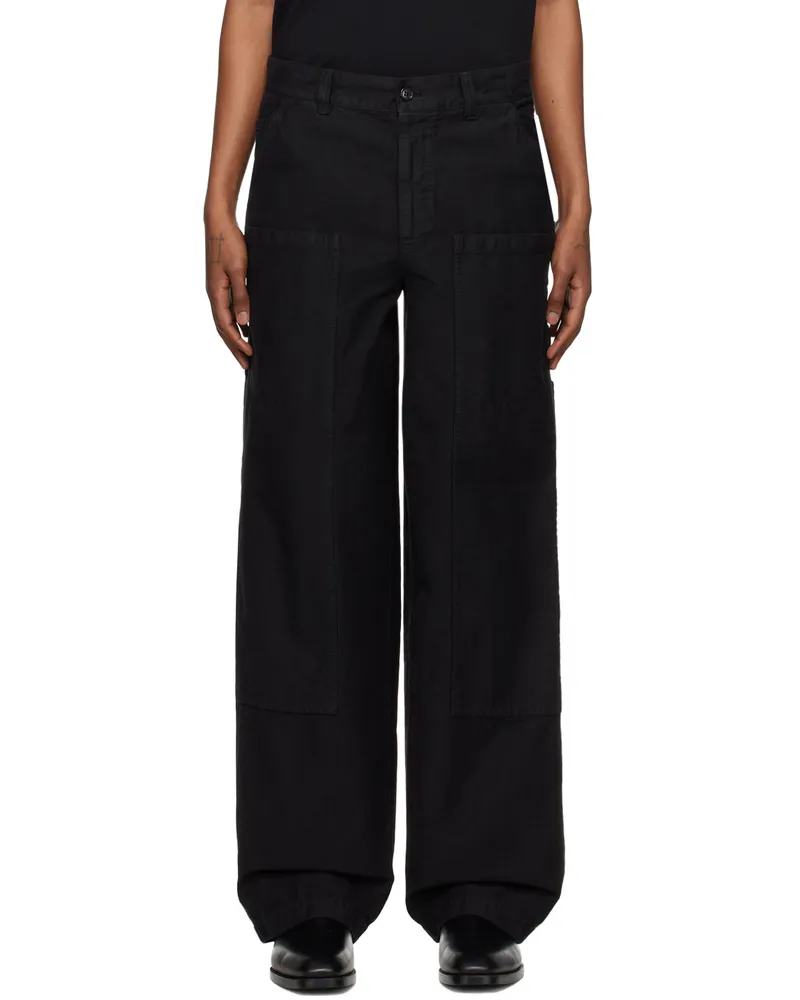 Dries van Noten Black Hammer Loop Cargo Pants Black
